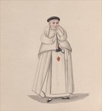 A priest from the Mercederian order (Order of Our Lady of Mercy), from a group of drawings depicting Peruvian costume, 1848.