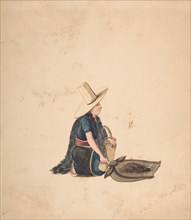 A Woman Kneeling Selling Produce, 1840-50.