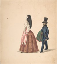 A Woman, Followed by Her Servant, 1840-50.
