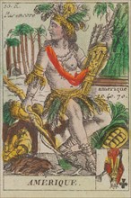 Amerique from Playing Cards (for Quartets) 'Costumes des Peuples Étrangers', 1700-1799.