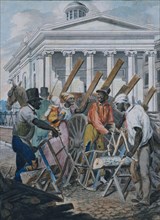 Black Sawyers Working in front of the Bank of Pennsylvania, Philadelphia, 1811-ca. 1813.