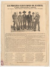 Broadsheet relating to the execution of four men in the name of justice [Izaguirre, Martinez, Guerrero and Fernandez], ca. 1890-1910.