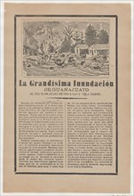 Broadsheet relating to the great flood of Guanajuato on 30 June 1905, a description in the bottom section, 1905.