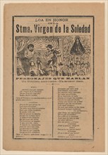 Broadsheet with a song relating to the Holy Virgin of Solitude (Stma. Virgen de la Soledad), 1902.