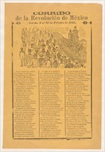 Broadsheet with corrida relating to the Mexican Revolution for the days 9-19 February 1913, 1913.