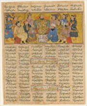 Buzurgmihr Masters the Game of Chess, Folio from the First Small Shahnama (Book of Kings), ca. 1300-30.