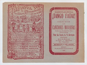 Cover for 'Tango Fatal! Coleccion de Canciones Modernas', ca. 1921.