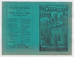 Cover for 'Un Casamiento de Indios', a wedding procession following a bride and groom, ca. 1890-1910.