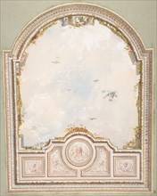 Deign for a ceiling a a trompe l'oeil sky, second half 19th century.