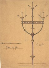 Design for [Gas?] Lights for a Church, ca. 1880.