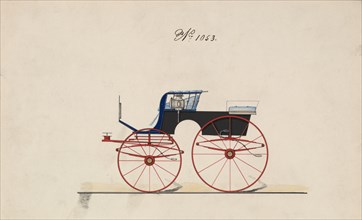 Design for 4 seat Phaeton, no top, no. 1053, 1850-70.