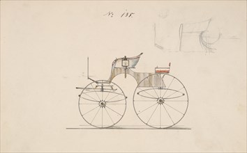 Design for 4 seat Phaeton, no top, no. 138, 1850-70.