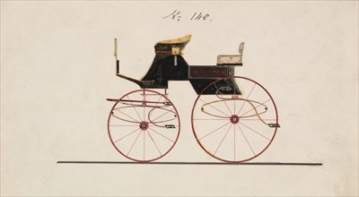 Design for 4 seat Phaeton, no top, no. 140, 1850-70.