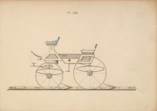 Design for 4 seat Phaeton, no top, no. 332, 1850-70.
