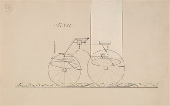 Design for 4 seat Phaeton, no top, no. 351, 1850-70.