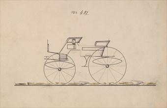 Design for 4 seat Phaeton, no top, no. 481, 1850-70.