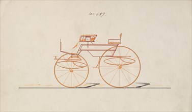 Design for 4 seat Phaeton, no top, no. 689, 1850-70.