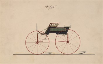 Design for 4 seat Phaeton, no top, no. 728, 1850-70.