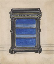Design for a Black Cabinet with a Blue Interior, 19th century.