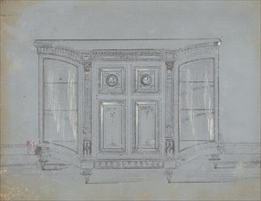 Design for a Cabinet with Glass Side Doors and Porcelain Plaques, 19th century.