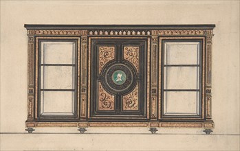 Design for a Cabinet with Portrait Rondel, 19th century.