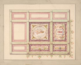 Design for a ceiling with allegorical panels, second half 19th century.