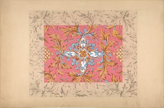 Design for a ceiling with floral design, second half 19th century.