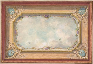 Design for a ceiling with trompe l'oeil sky, second half 19th century.