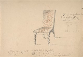 Design for a Chair with Turned Front Legs, early 19th century.
