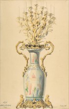 Design for a Chinese-Style Porcelain Candelabra, 19th century.