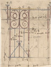 Design for a Church Gate, ca. 1880.