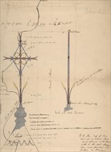 Design for a Cross Supported by Lead Roof Cap, for Belleaw Church, ca. 1880.