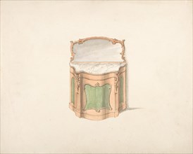 Design for a Dressing Cabinet with Marble Top and Mirror, early 19th century.