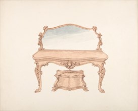Design for a Mirrored Dressing Table with Baroque Ornament, and a Casket, early 19th century.