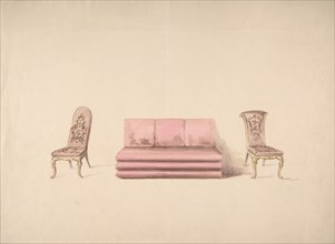 Design for a Pink Sofa and Two Mauve Chairs, early 19th century.