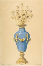 Design for a Porcelain Candelabra with Seven Branches, 19th century.