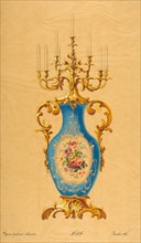 Design for a Porcelain Candelabra, 19th century.