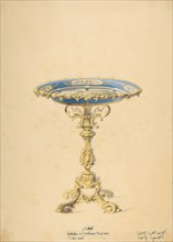 Design for a Round Porcelain Table with Polished Bronze, 19th century.