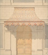 Design for an awning over a door, in Moorish style, 1830-97.