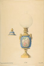 Design for an Oil Lamp and Lid, 19th century.