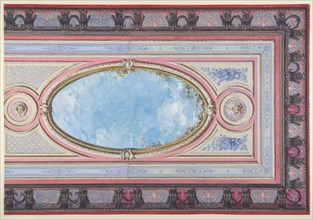 Design for Ceiling: Gallery of Château de Magnitot (recto); Decorative Design (verso), second half 19th century.