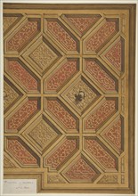 Design for Coffered Ceiling, Mme Païva's Chateau at Neudeck, second half 19th century.