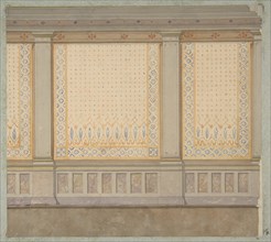 Design for decoration of a wall with painted panels separated by pilasters, 1830-97.