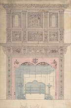 Design for Fireplace and Grate, 19th century.
