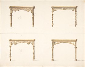 Design for Four Table Ends, early 19th century.
