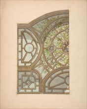 Design for one section of a ceiling painted with trees and lattices, second half 19th century.