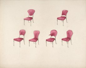 Design for Six Chairs with Scarlet Upholstery (verso: Sketch for Sofa), early 19th century.
