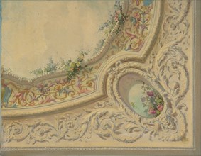 Design for the decoration of a ceiling in the house of Baron Malet, Jouy-en-Josas (Seine et Gise), second half 19th century.