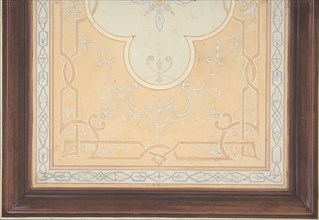 Design for the decoration of a ceiling with strapwork and rinceaux, 1830-97.