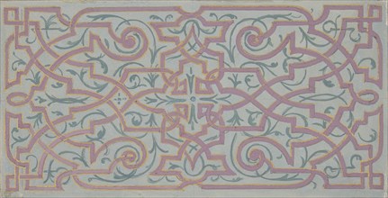 Design for the decoration of a ceiling with strapwork, 1830-97.
